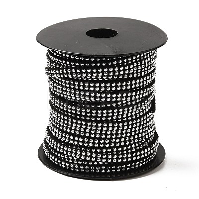 2 Row Platinum Aluminum Studded Faux Suede Cord LW-D005-01P-1