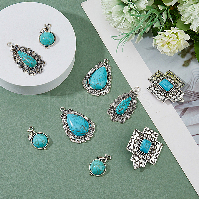 16Pcs 4 Styles Alloy Pendants PALLOY-HY0002-02-1