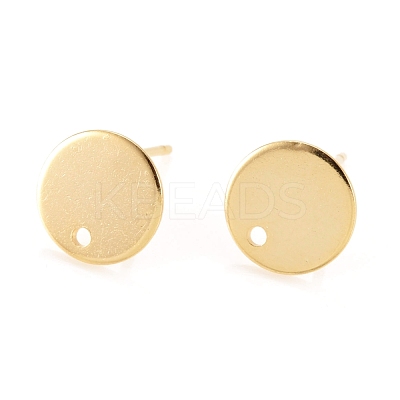 Flat Plate 201 Stainless Steel Stud Earring Findings X-STAS-I095-04-G-1