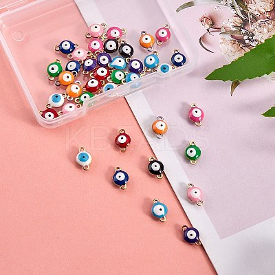 40Pcs 10 Colors PVD Vacuum Plating 304 Stainless Steel Enamel Links/Connectors STAS-SZ0001-50-1