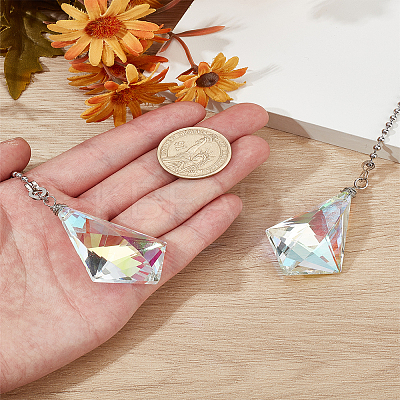 2Pcs Glass Charms Ceiling Fan Pull Chain Extenders HJEW-LP00053-1