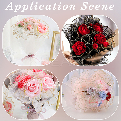 Wrinkled Wavy Gauze Yarn Flower Bouquets Wrapping Packaging DIY-CY0001-78B-1