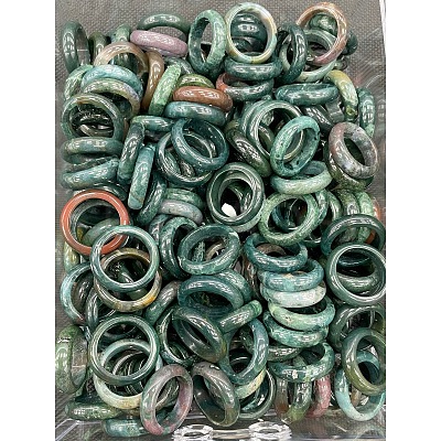 Natural Indian Agate Finger Rings WG8089A-12-1