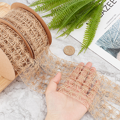 Braided Burlap Ribbon OCOR-WH0070-50-1