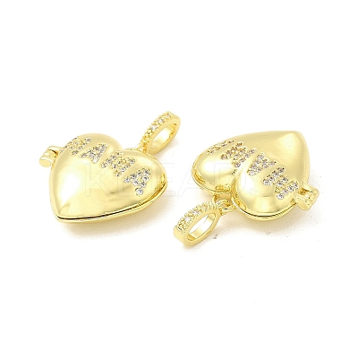 Mother's Day Brass Micro Pave Clear Cubic Zirconia Locket Pendants KK-H441-44LG-1