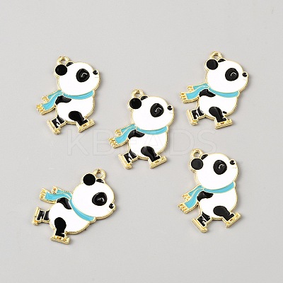 Panda Alloy Enamel Pendants FIND-CJC0437-053G-1