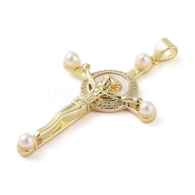 Brass Micro Pave Clear Cubic Zirconia Pendants KK-Q813-16H-G-1