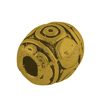 Tibetan Style Alloy Barrel Beads TIBEB-5178-AG-NR-1