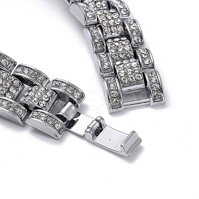 Men's Crystal Rhinestone Solid Link Chain Bracelet LS-BJEW-I297-02P-1