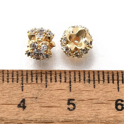 Brass Micro Pave Cubic Zirconia Beads KK-M318-14G-1