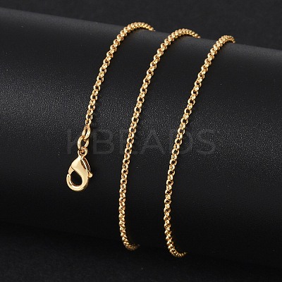 Long-Lasting Plated Brass Cable Chain Necklaces NJEW-K112-10G-NF-1