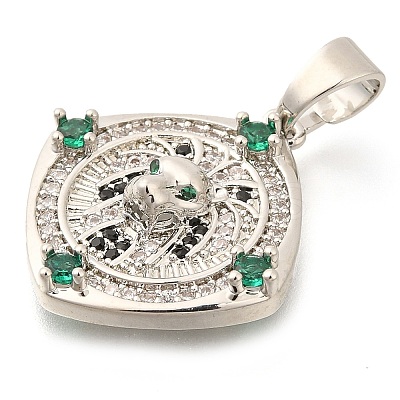 Brass Micro Pave Cubic Zirconia Pendants KK-S049-12P-1