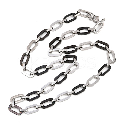 201 Stainless Steel Oval Link Chain Necklaces for Women NJEW-B143-04EBP-1