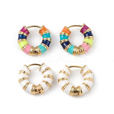 Real 18K Gold Plated Brass Hoop Earrings for Women EJEW-L234-092G-1