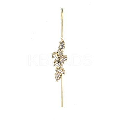 Brass Crystal Rhinestone Ear Wrap Crawler Hook Earrings for Women EJEW-C097-02G-05-1