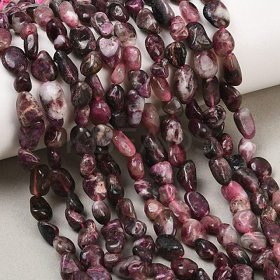Natural Plum Blossom Tourmaline Beads Strands G-K395-B11-01-1