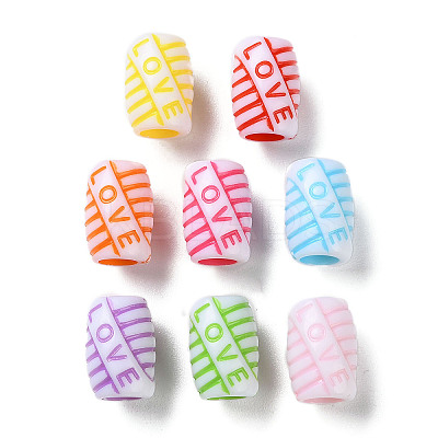 Valentine's Day Opaque Acrylic European Beads SACR-P031-14A-1