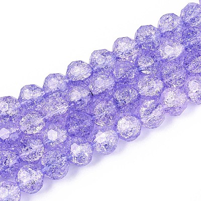 Transparent Crackle Glass Beads Strands GLAA-N053-10mm-05-1