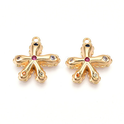 Brass Micro Pave Cubic Zirconia Pendants KK-N262-113A-G-1