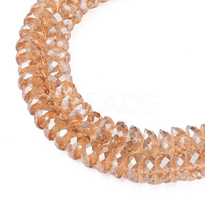 Electroplate Transparent Glass Beads Strands EGLA-N002-37-F02-1