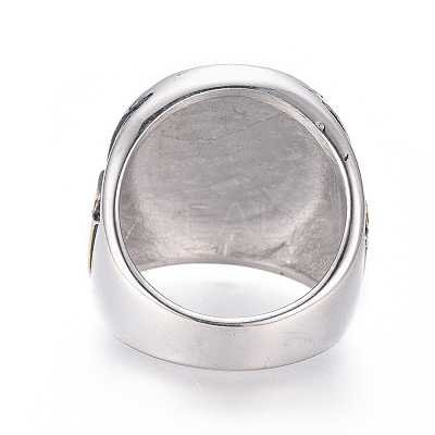 304 Stainless Steel Signet Rings for Men RJEW-D073-09-ASG-1
