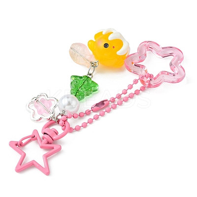 Acrylic & Glass & Alloy Pendant Mobile Straps KEYC-FZ00009-1