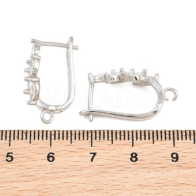 Brass Micro Pave Cubic Zirconia Hoop Earring Findings CU-CBAB5B4-06P-1