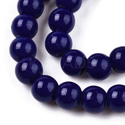 Opaque Solid Color Glass Beads Strands X-GLAA-T032-P6mm-03-1