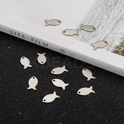 Tarnish Resistant 304 Stainless Steel Fish Charms LS-STAS-M037-08-1