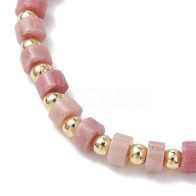 7Pcs Natural & Synthetic Mixed Gemstone & Brass Beads Stretch Bracelets for Women BJEW-JB13334-1