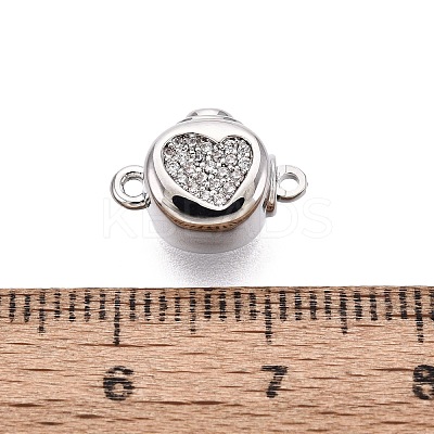 Brass Micro Pave Clear Cubic Zirconia Box Clasps KK-Q074-08P-1