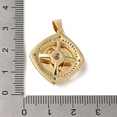 Brass Micro Pave Cubic Zirconia Pendants KK-R162-086A-G-1