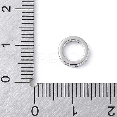 Brass Micro Pave Cubic Zirconia European Beads KK-K399-14P-01-1