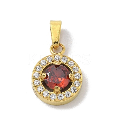 Ion Plating(IP) 304 Stainless Steel Micro Pave Cubic Zirconia Pendants STAS-Z107-05G-01-1