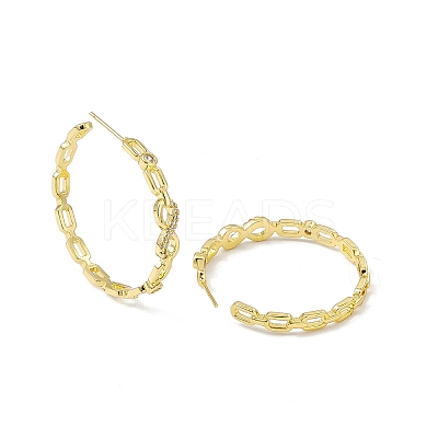Clear Cubic Zirconia Infinity Stud Earrings EJEW-I277-16G-1