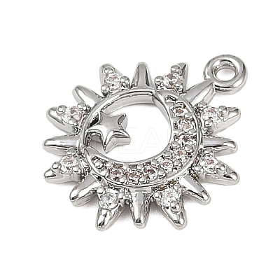 Brass Micro Pave Clear Cubic Zirconia Pendants KK-L238-17P-1