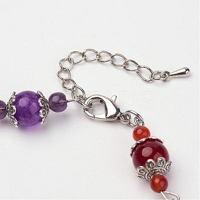 Natural & Synthetic Gemstone Beaded Bracelets BJEW-P065-11-1