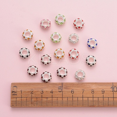 Silver Color Plated Alloy Rhinestone European Beads CPDL-X0001-02-1