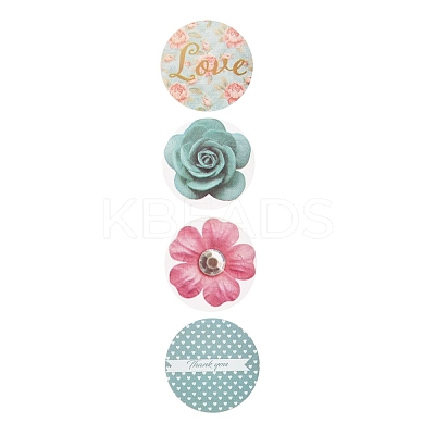 3D Flower & Heart Pattern Roll Stickers DIY-B031-05-1