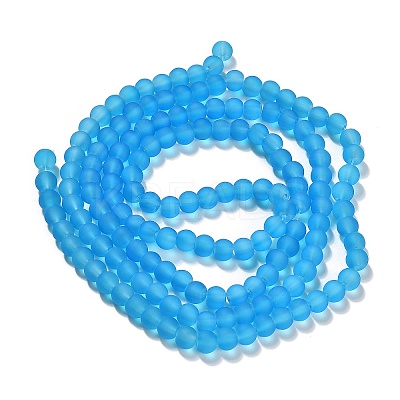 Frosted Transparent Glass Beads Strands LS-GLAA-XCP0001-55-1