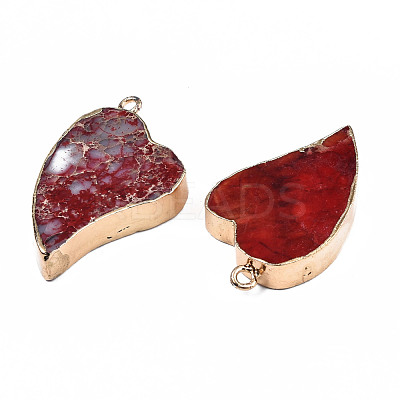 Electroplate Natural Regalite/Imperial Jasper/Sea Sediment Jasper Pendants G-T111-05-1