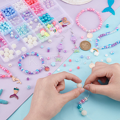DIY Mermaid Theme Jewelry Making Finding Kit DIY-PH0021-12-1
