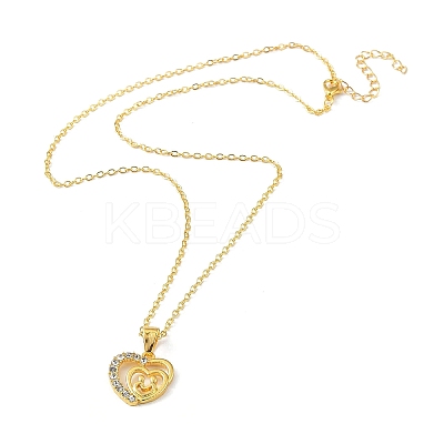 Alloy with Clear Cubic Zirconia Pendant Necklace for Women LS-NJEW-G107-02G-1