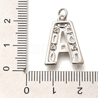 Brass Micro Pave Clear Cubic Zirconia Pendants KK-G521-01P-1