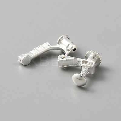 Brass with Crystal Rhinestone Clip-on Earring Findings FIND-WH0127-03S-1