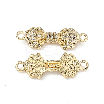 Brass Micro Pave Clear Cubic Zirconia Connector Charms KK-E068-VB394-1