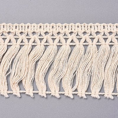 Cotton Lace Ribbon Edge Trimmings OCOR-WH0032-68-1