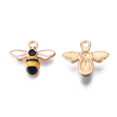 Light Gold Plated Alloy Enamel Pendants LS-X-ENAM-R136-49-1