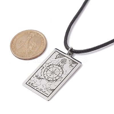 Tarot Card 201 Stainless Steel Pendant Necklaces NJEW-JN04496-05-1