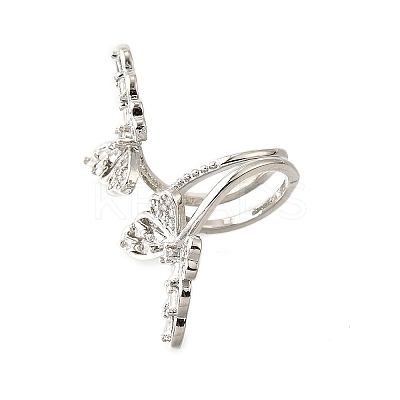 Brass Micro Pave Cubic Zirconia Pendants KK-V008-29P-1